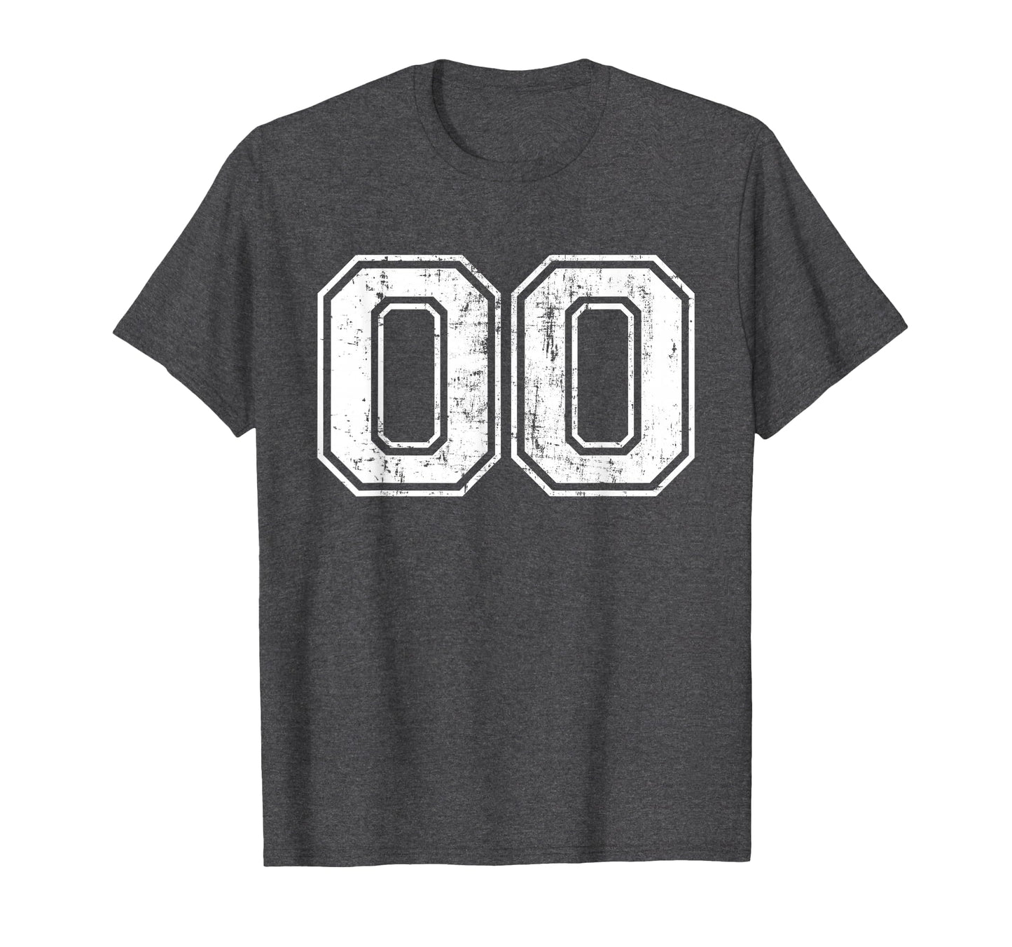 Number 00 Varsity Distressed Sports T-Shirt - Aesthetic Graphic Unisex - T-Shirt, Sweatshirt, Hoodie