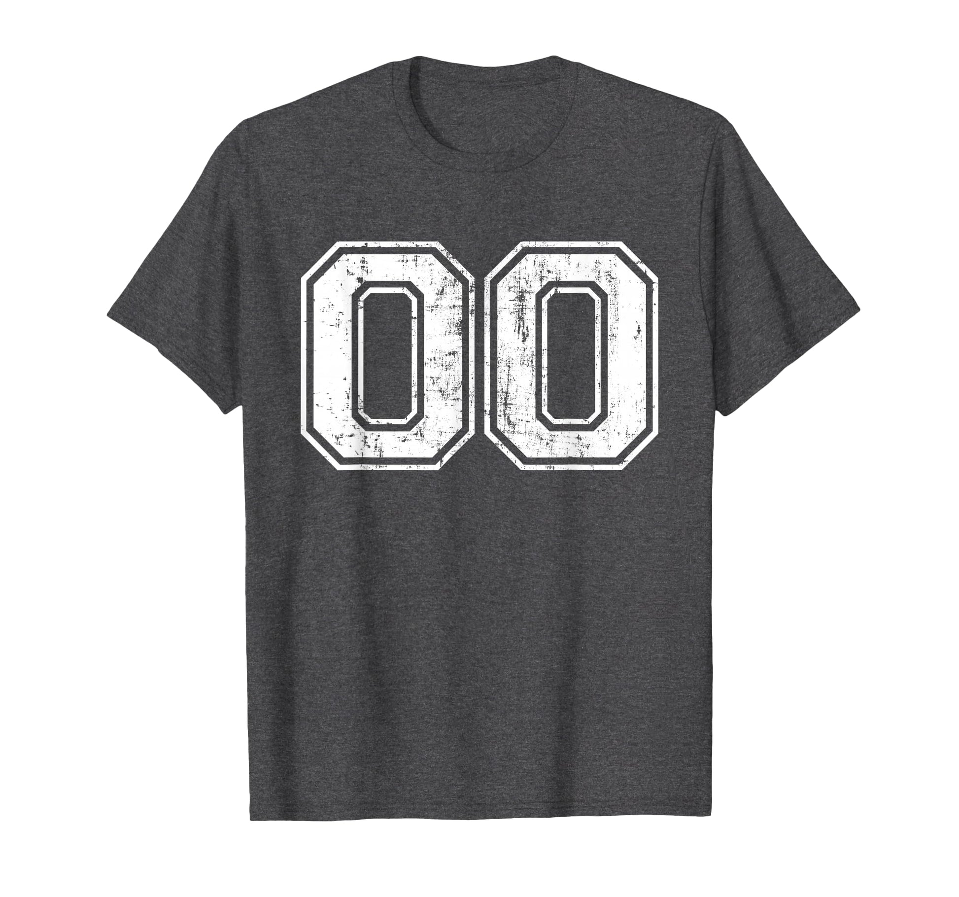 Number 00 Varsity Distressed Sports T-Shirt - Aesthetic Graphic Unisex - T-Shirt, Sweatshirt, Hoodie