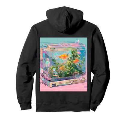 Computer Monitor Aquarium Goldfish Art Hoodie - Novelty Apparel Men Women - T-Shirt, Sweatshirt, Hoodie