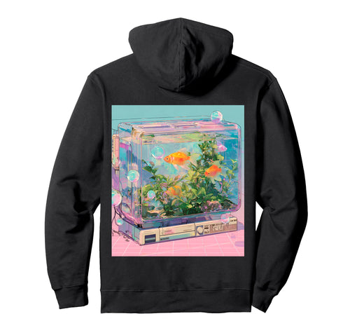 Computer Monitor Aquarium Goldfish Art Hoodie - Novelty Apparel Men Women - T-Shirt, Sweatshirt, Hoodie