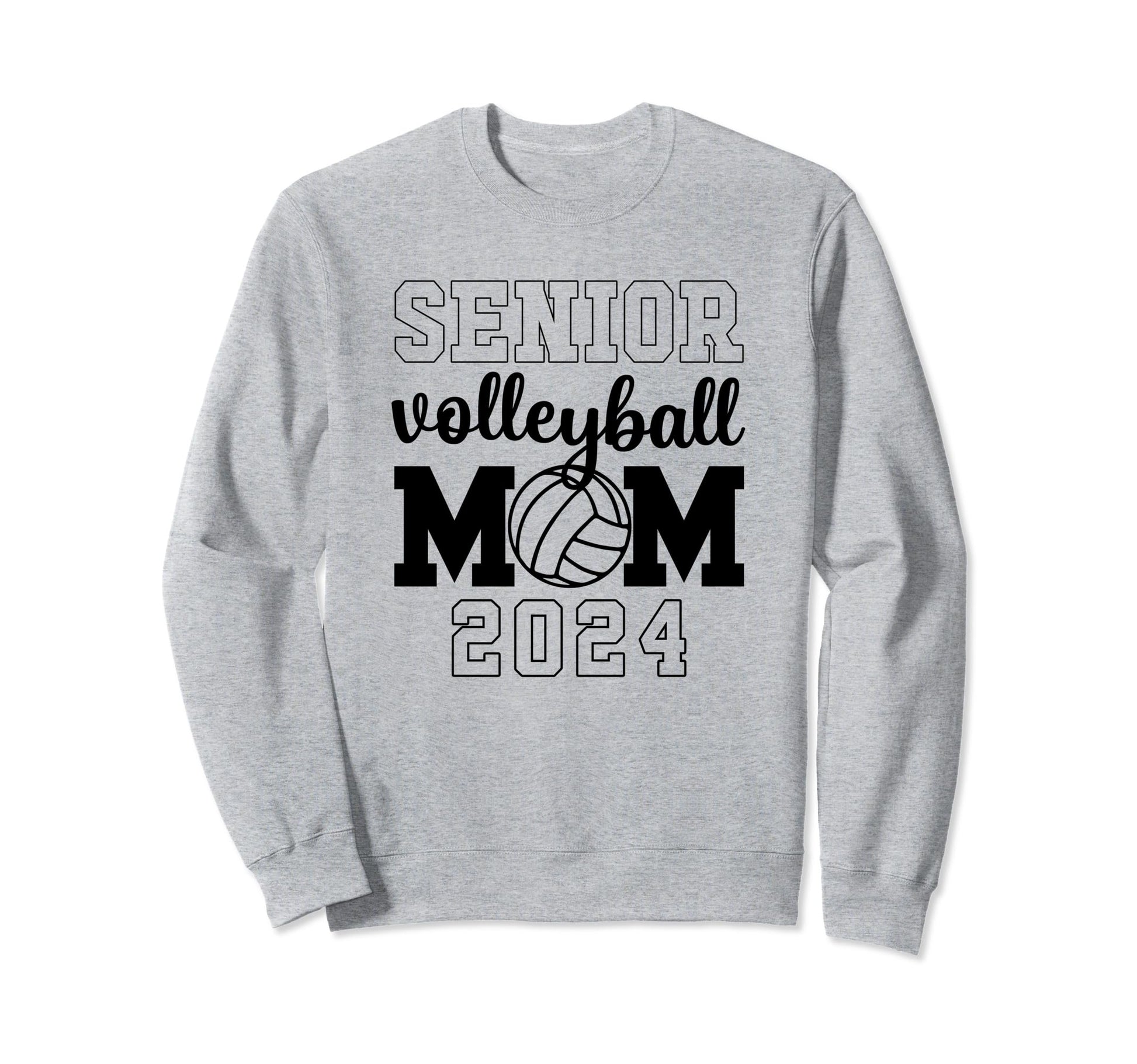 Senior Volleyball Mom Class 2024 Sweatshirt - Graphic Print for Adults - T-Shirt, Sweatshirt, Hoodie