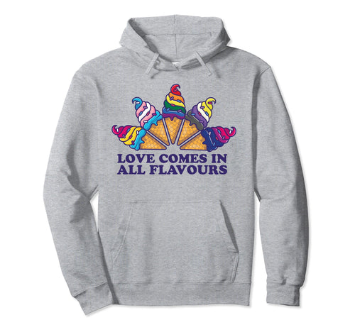 Lgbt Pride Ice Cream Love Comes All Hoodie - Novelty Apparel for Adults - T-Shirt, Sweatshirt, Hoodie