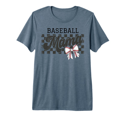 Baseball Mama Checkered Baseball Mom T-Shirt - Streetwear Style for Adults - T-Shirt, Sweatshirt, Hoodie