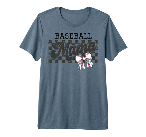 Baseball Mama Checkered Baseball Mom T-Shirt - Streetwear Style for Adults - T-Shirt, Sweatshirt, Hoodie