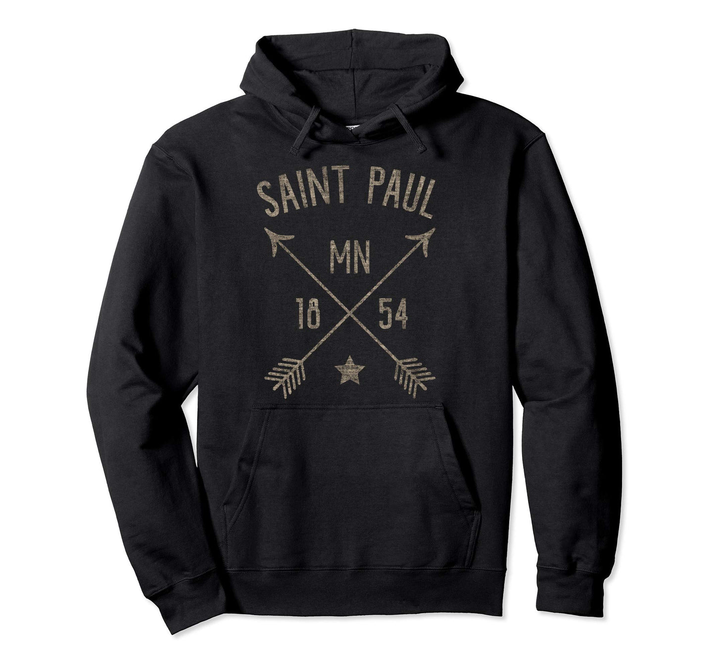 Saint Paul Minnesota Distressed Boho Hoodie - Fun Novelty Design Unisex - T-Shirt, Sweatshirt, Hoodie