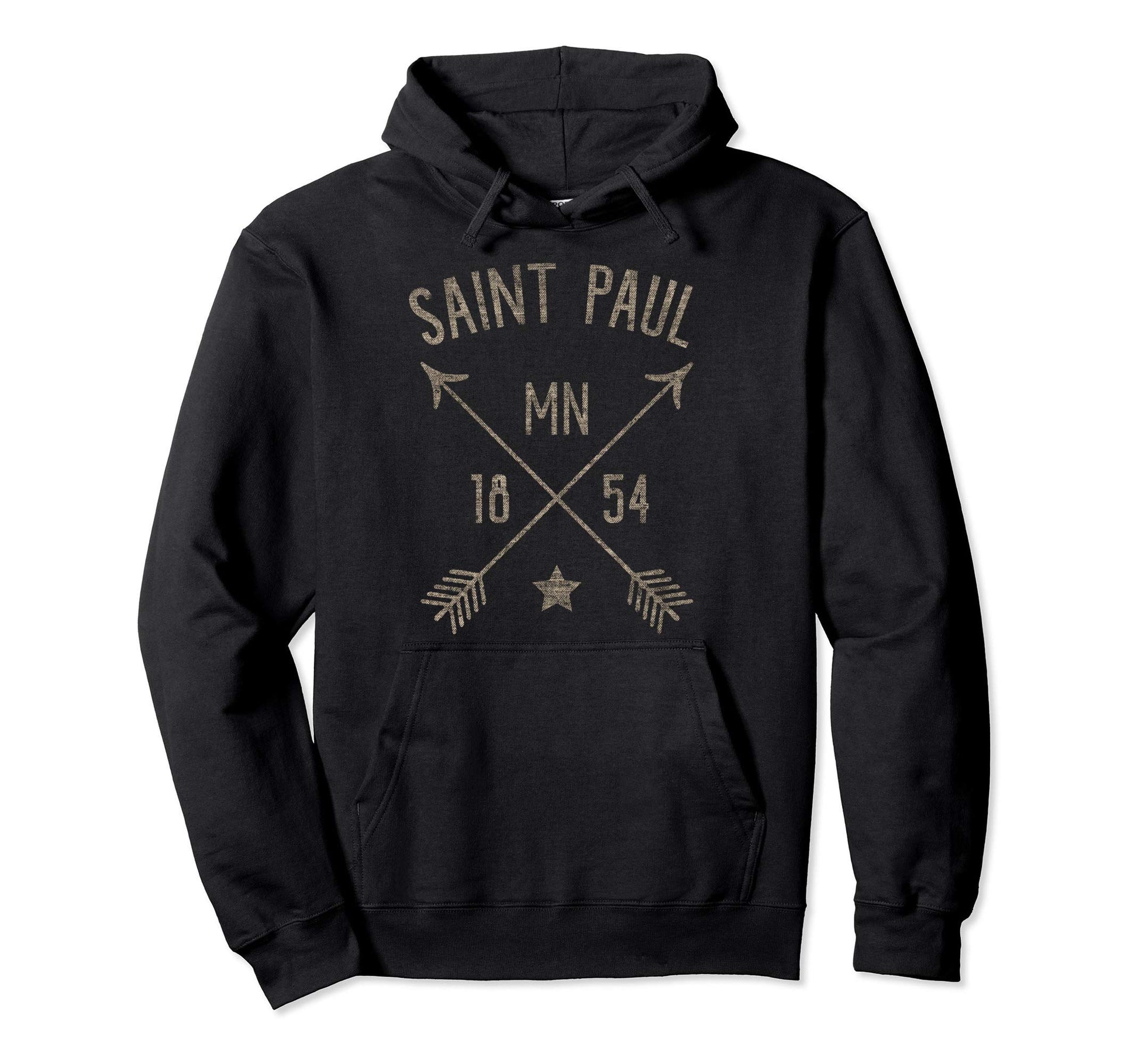 Saint Paul Minnesota Distressed Boho Hoodie - Fun Novelty Design Unisex - T-Shirt, Sweatshirt, Hoodie