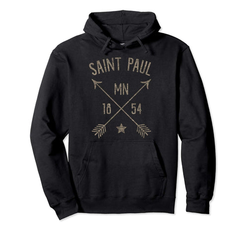 Saint Paul Minnesota Distressed Boho Hoodie - Fun Novelty Design Unisex - T-Shirt, Sweatshirt, Hoodie