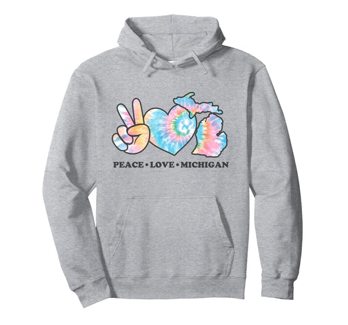 Peace Love Michigan Hoodie - Trendy Graphic for Adults - T-Shirt, Sweatshirt, Hoodie