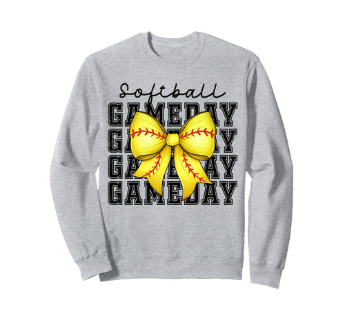 Softball Game Day Mom Coquette Sweatshirt - Streetwear Style for Adults - T-Shirt, Sweatshirt, Hoodie