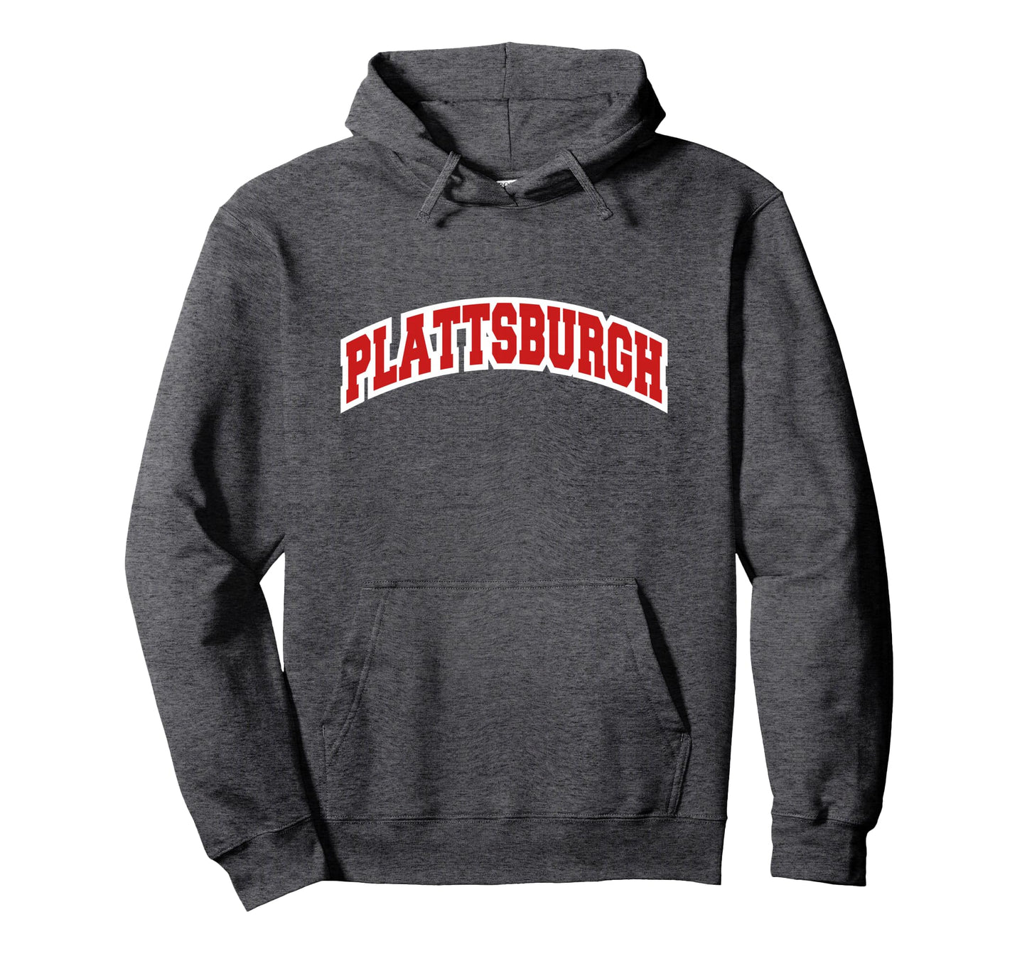 Plattsburgh New York Varsity Hoodie - Minimalist Print for Adults - T-Shirt, Sweatshirt, Hoodie