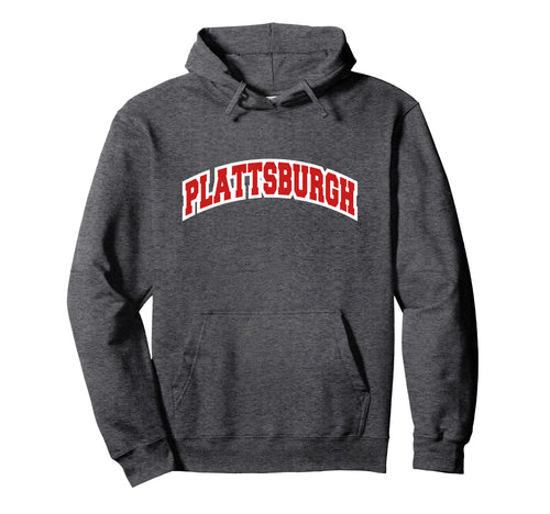 Plattsburgh New York Varsity Hoodie - Minimalist Print for Adults - T-Shirt, Sweatshirt, Hoodie