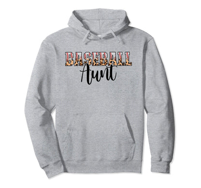 Baseball Aunt Funny Leopard Baseball Hoodie - Custom Art Print for Adults - T-Shirt, Sweatshirt, Hoodie