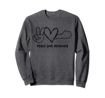 Peace Love Kentucky Ky Kentucky Sweatshirt - Streetwear Style for Adults - T-Shirt, Sweatshirt, Hoodie