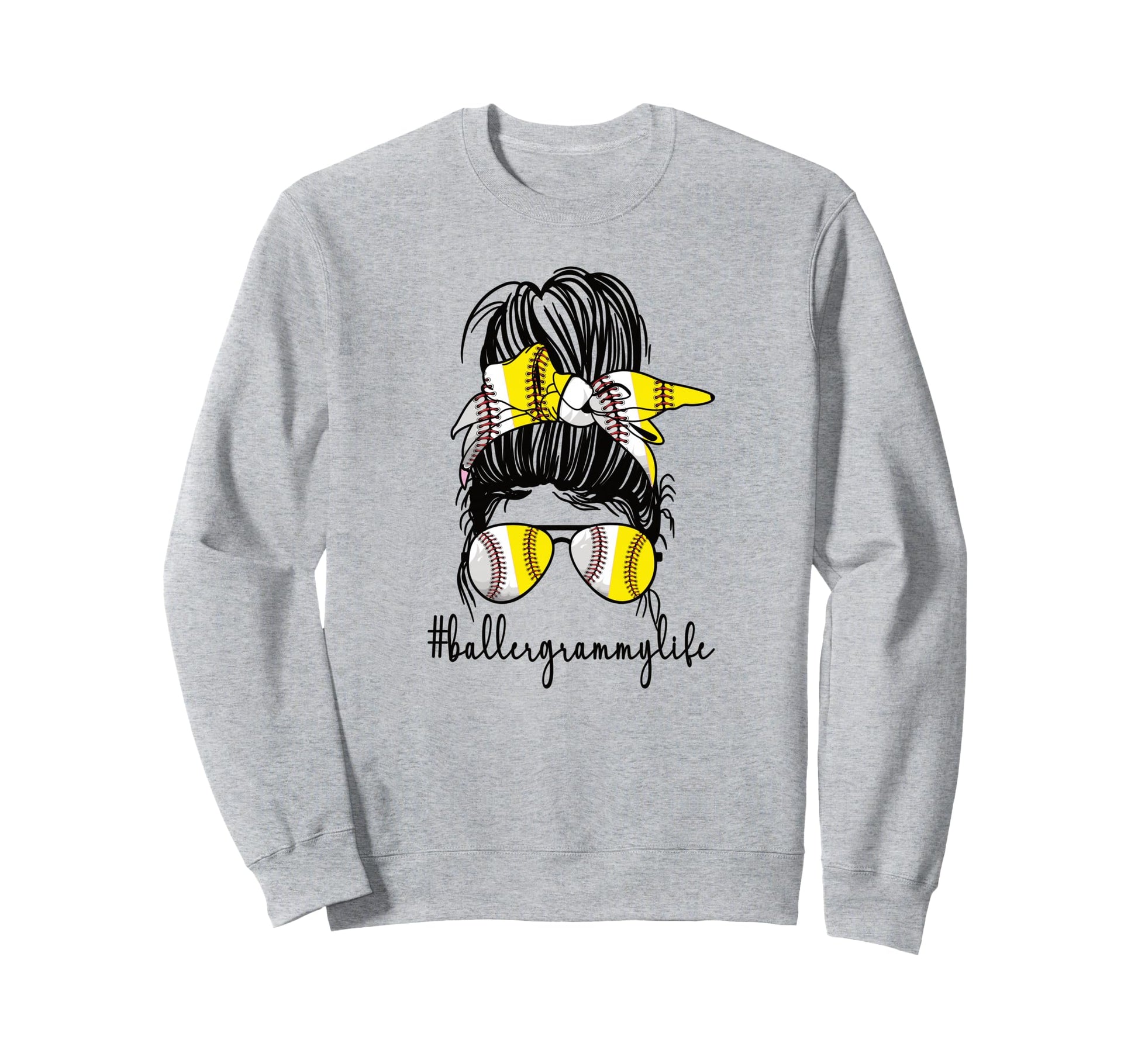 Baller Grammy Life Softball Baseball Sweatshirt - Graphic Print Men Women - T-Shirt, Sweatshirt, Hoodie