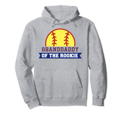 Granddaddy Rookie 1St Birthday Softball Hoodie - Trendy Graphic Men Women - T-Shirt, Sweatshirt, Hoodie