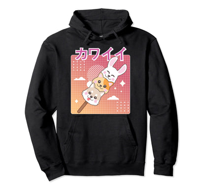 Kawaii Bunny Shiba Neko Dango Japanese Hoodie - Streetwear Style Men Women - T-Shirt, Sweatshirt, Hoodie