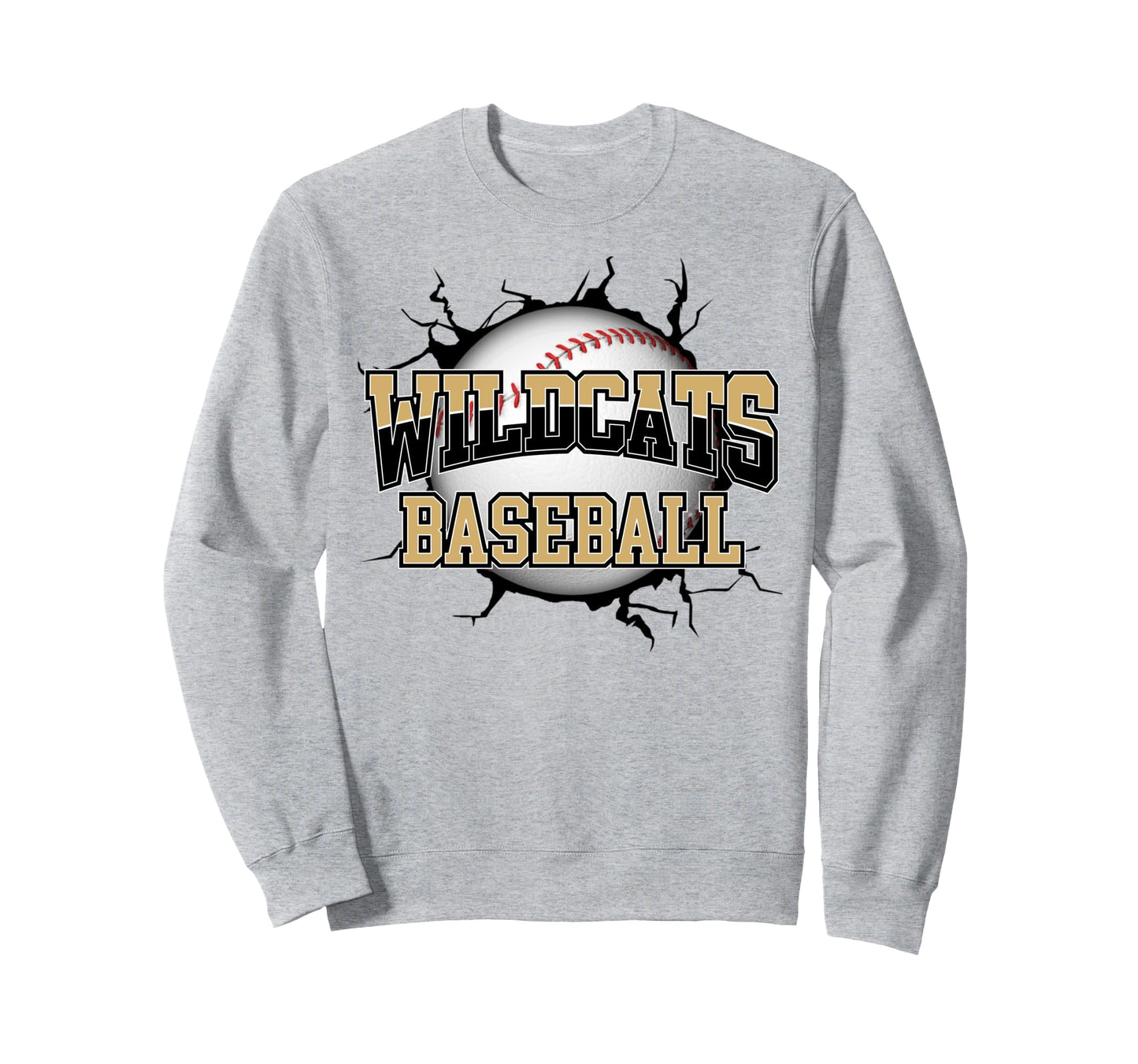 Wildcats Baseball Mom Gold Wildcat Sweatshirt - Streetwear Style Men Women - T-Shirt, Sweatshirt, Hoodie