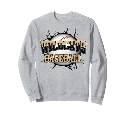 Wildcats Baseball Mom Gold Wildcat Sweatshirt - Streetwear Style Men Women - T-Shirt, Sweatshirt, Hoodie