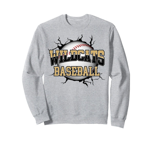 Wildcats Baseball Mom Gold Wildcat Sweatshirt - Streetwear Style Men Women - T-Shirt, Sweatshirt, Hoodie