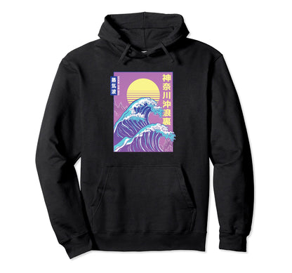 Big Wave Japanese Vaporwave Aesthetic Hoodie - Casual Everyday Wear Unisex - T-Shirt, Sweatshirt, Hoodie