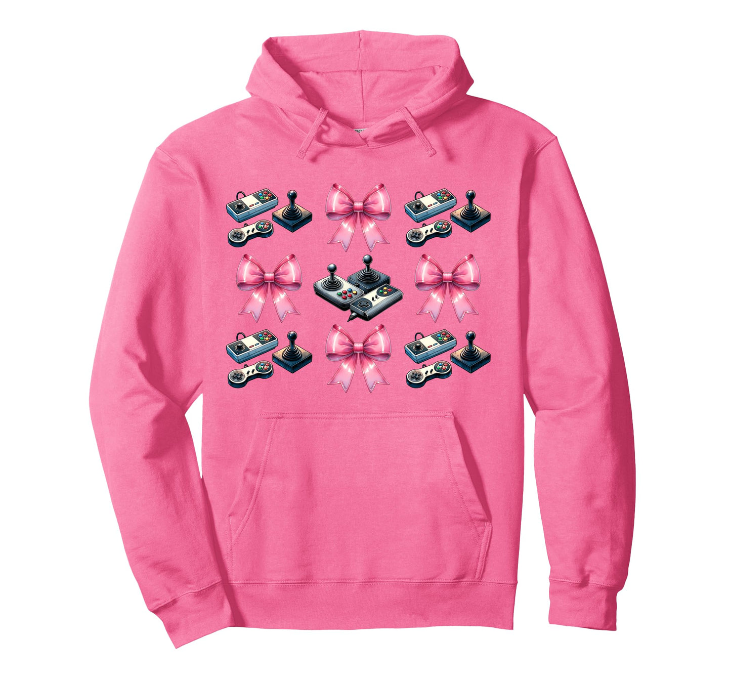 Coquette Bow Arcade Gaming Mothers Day Hoodie - Graphic Print Men Women - T-Shirt, Sweatshirt, Hoodie