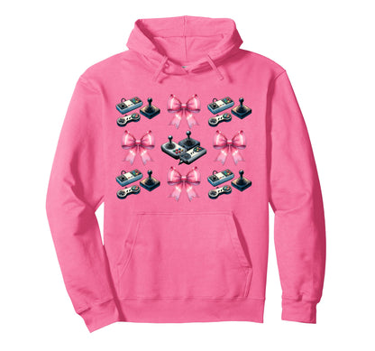 Coquette Bow Arcade Gaming Mothers Day Hoodie - Graphic Print Men Women - T-Shirt, Sweatshirt, Hoodie
