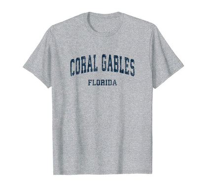 Coral Gables Florida Fl Varsity T-Shirt - Aesthetic Graphic Men Women - T-Shirt, Sweatshirt, Hoodie