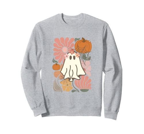 Boho Floral Fall Boho Ghost Sweatshirt - Novelty Apparel Men Women - T-Shirt, Sweatshirt, Hoodie