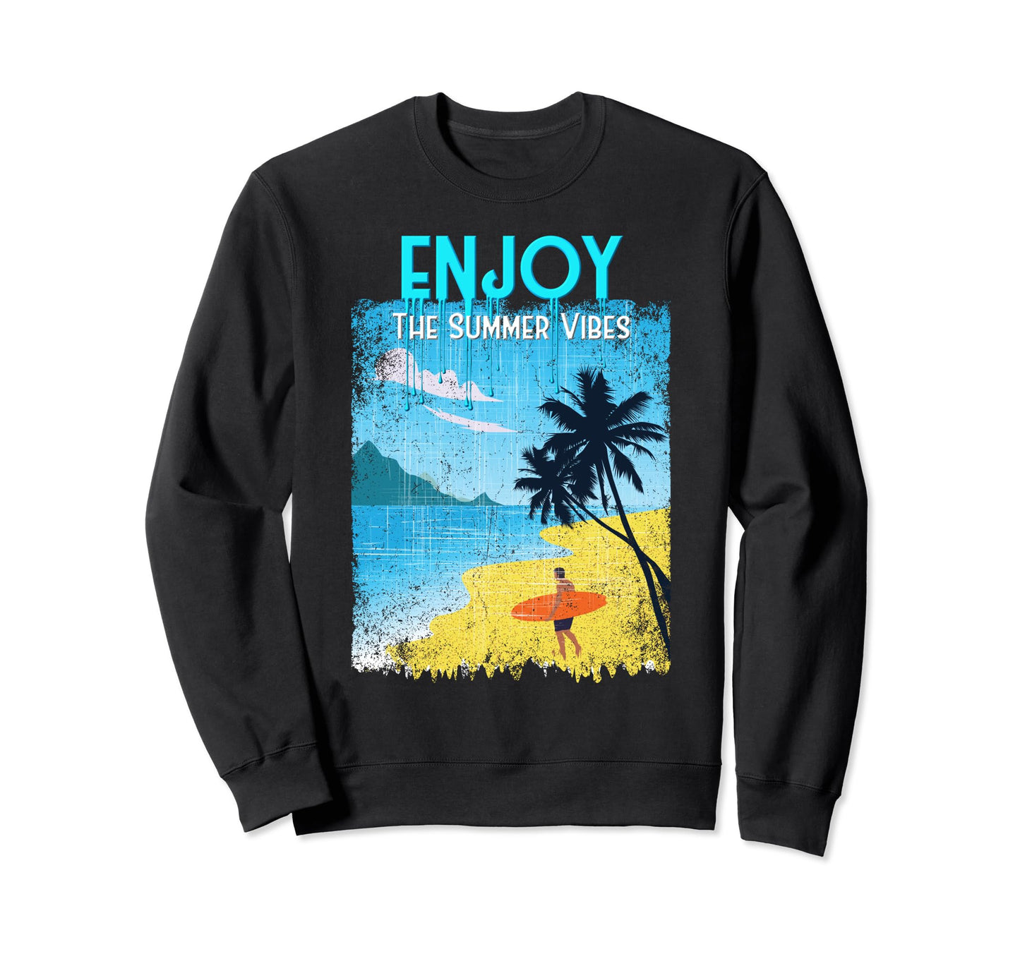 Summer Surfing Vibes Boho Beach Sweatshirt - Graphic Print Men Women - T-Shirt, Sweatshirt, Hoodie