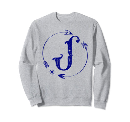 Initial J Monogram Boho Name Sweatshirt - Streetwear Style for Adults - T-Shirt, Sweatshirt, Hoodie