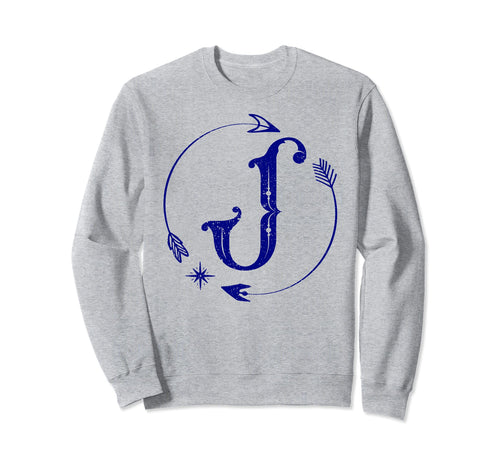 Initial J Monogram Boho Name Sweatshirt - Streetwear Style for Adults - T-Shirt, Sweatshirt, Hoodie
