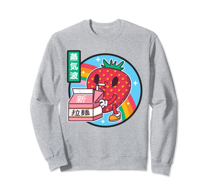 Strawberry Milk Carton Kawaii Sweatshirt - Casual Everyday Wear Unisex - T-Shirt, Sweatshirt, Hoodie