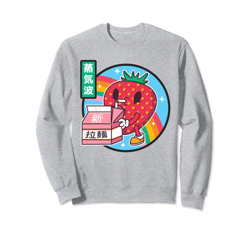 Strawberry Milk Carton Kawaii Sweatshirt - Casual Everyday Wear Unisex - T-Shirt, Sweatshirt, Hoodie