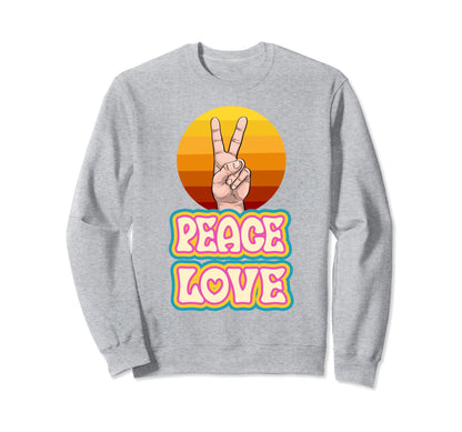 Peace Love Finger Funny Hand Peace Sweatshirt - Minimalist Print Men Women - T-Shirt, Sweatshirt, Hoodie