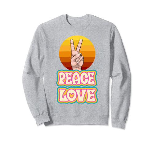 Peace Love Finger Funny Hand Peace Sweatshirt - Minimalist Print Men Women - T-Shirt, Sweatshirt, Hoodie