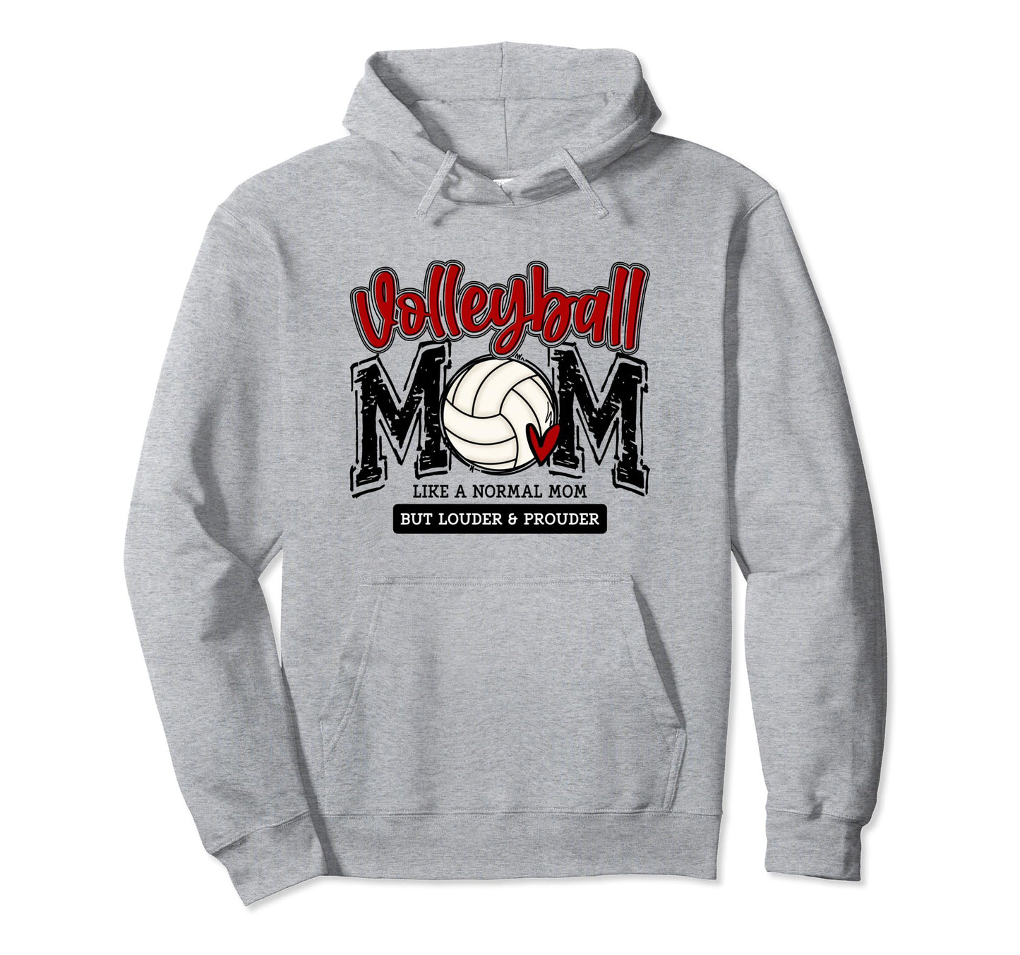 Volleyball Mom Red Game Day Mama Daughter Hoodie - Custom Art Print Unisex - T-Shirt, Sweatshirt, Hoodie