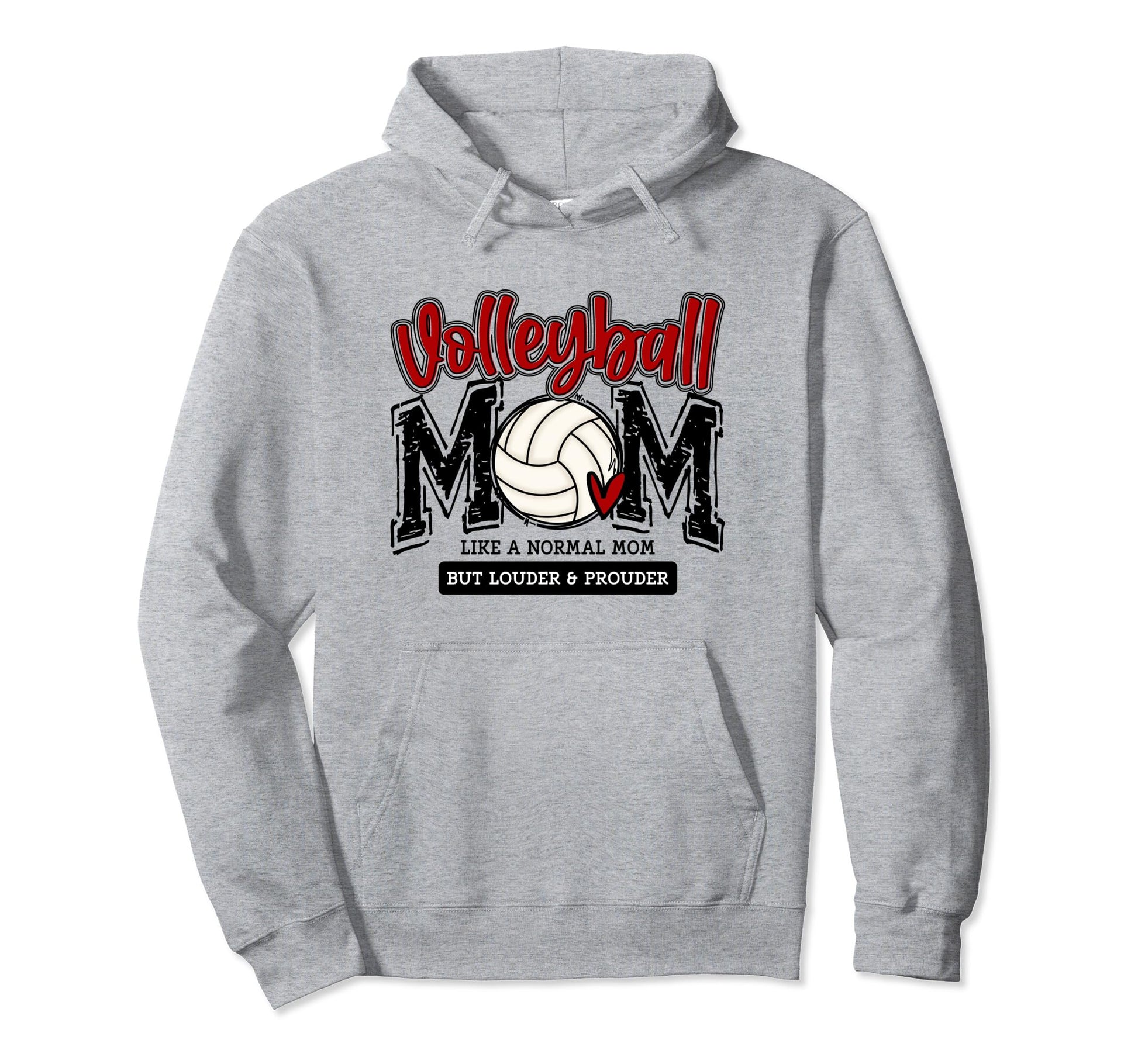 Volleyball Mom Red Game Day Mama Daughter Hoodie - Custom Art Print Unisex - T-Shirt, Sweatshirt, Hoodie