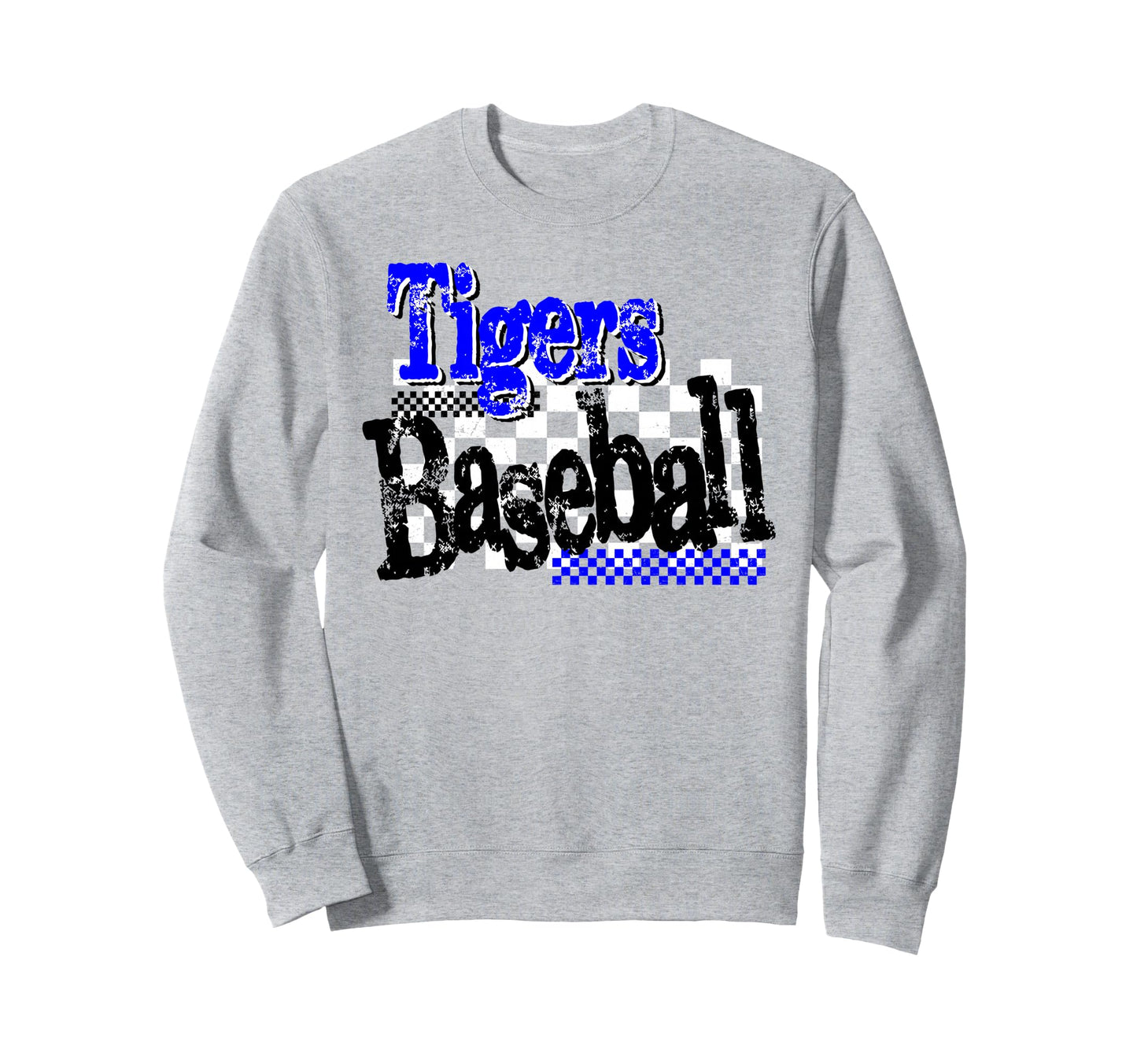 Tigers Baseball Mom Sports Mascot Blue Sweatshirt - Graphic Print Unisex - T-Shirt, Sweatshirt, Hoodie