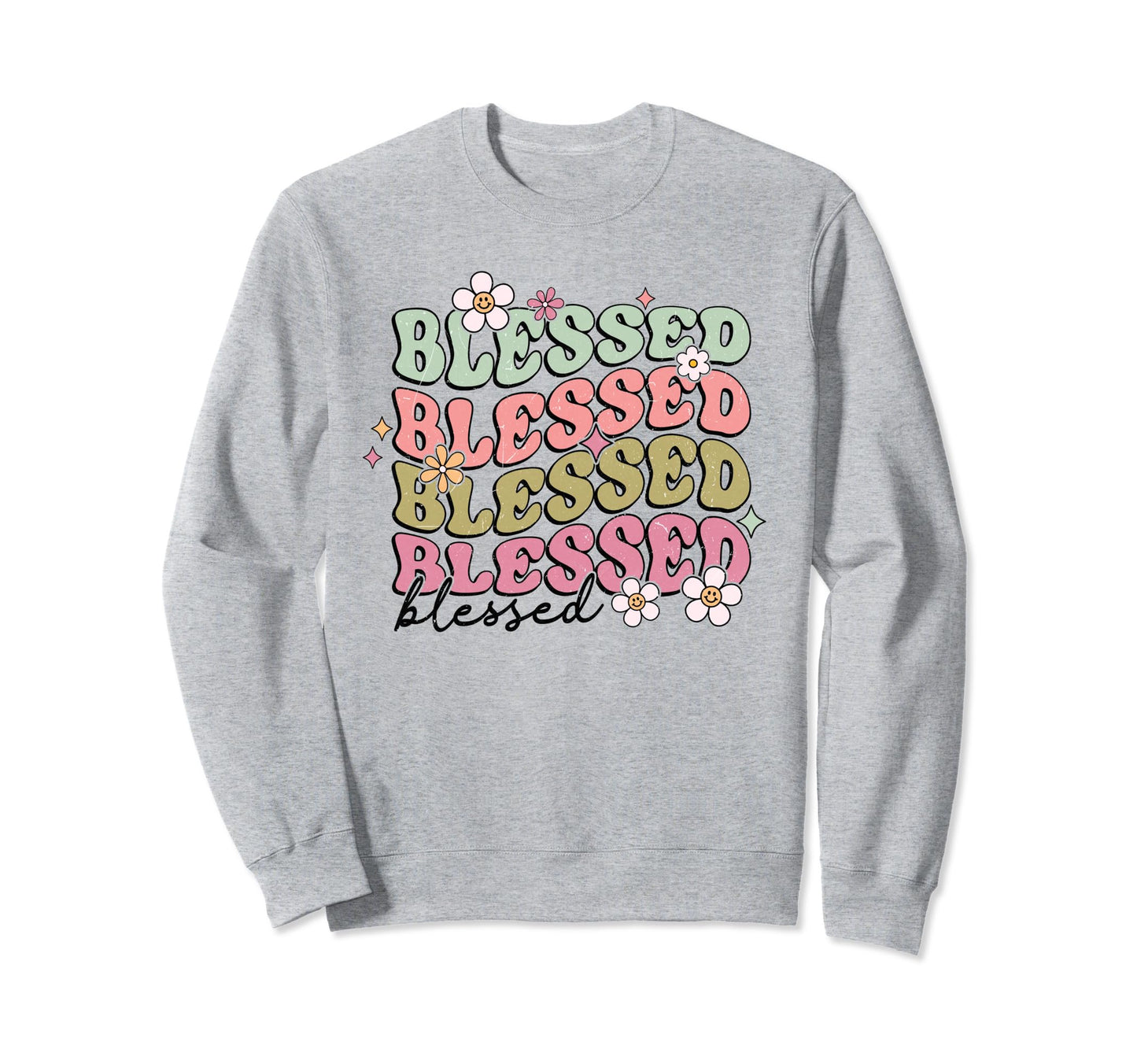 Boho Blessed Religious Jesus Sweatshirt - Casual Everyday Wear Men Women - T-Shirt, Sweatshirt, Hoodie