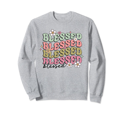 Boho Blessed Religious Jesus Sweatshirt - Casual Everyday Wear Men Women - T-Shirt, Sweatshirt, Hoodie