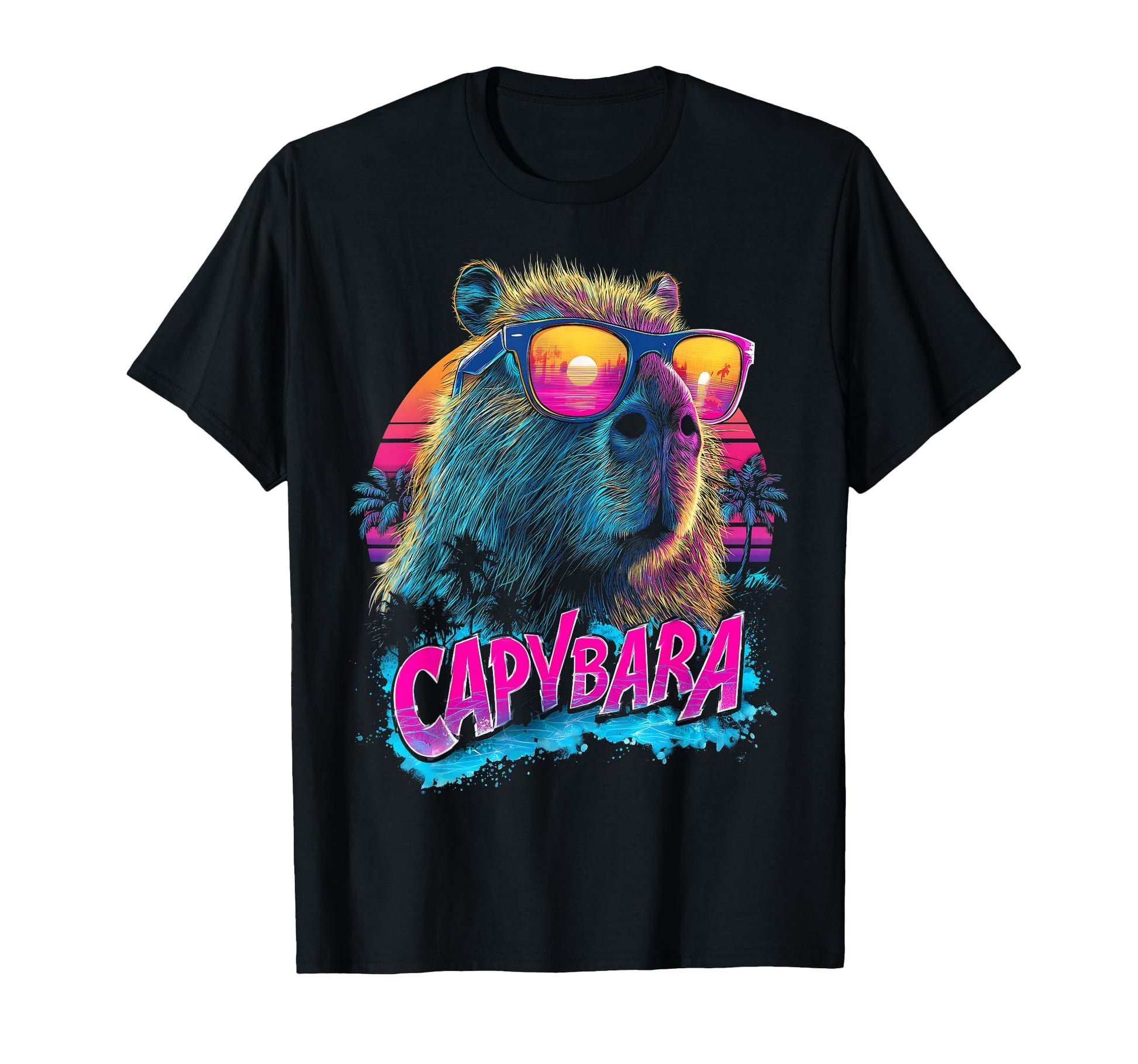 Capybara Capibara Sunglasses T-Shirt - Aesthetic Graphic Men Women - T-Shirt, Sweatshirt, Hoodie