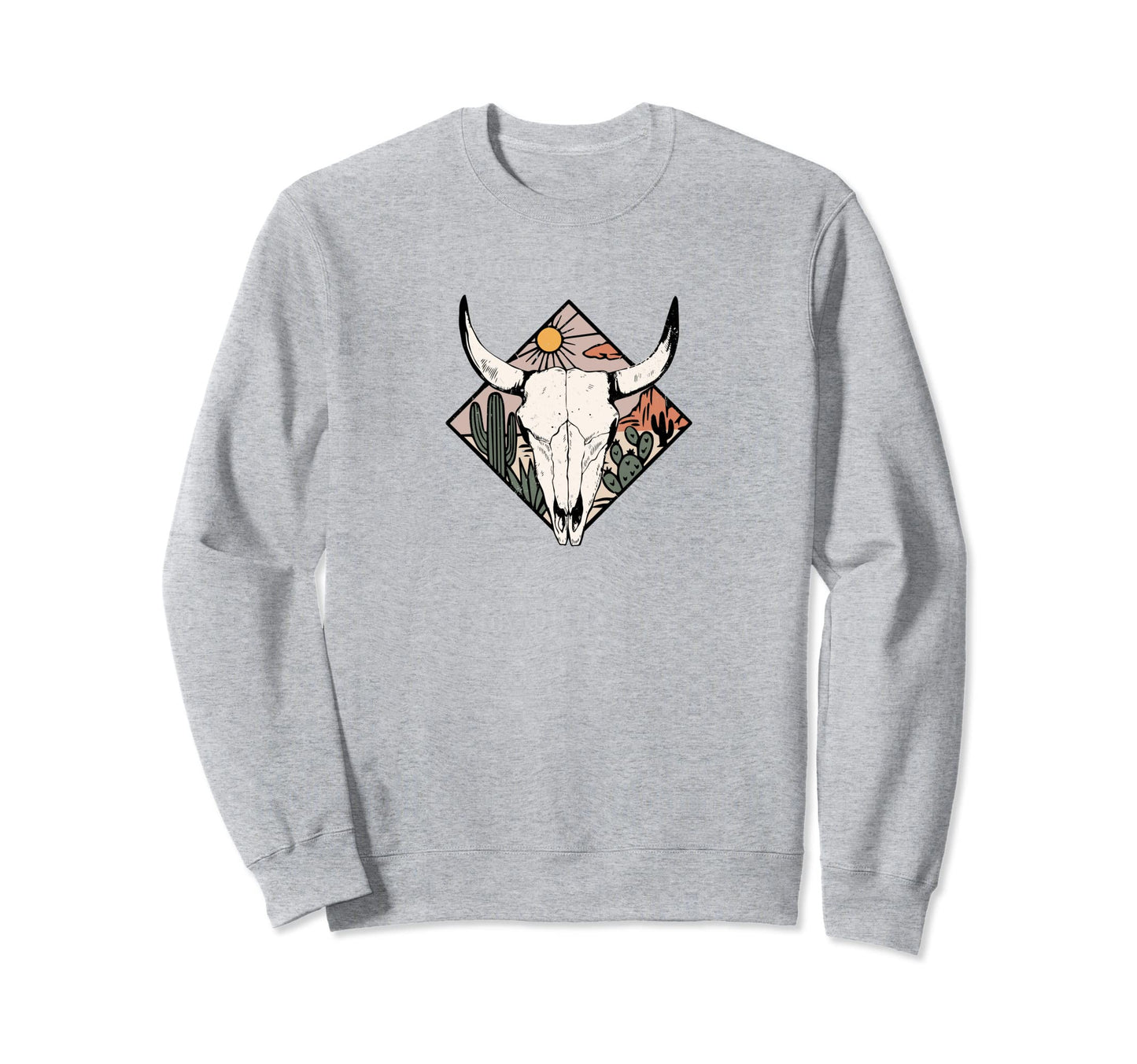 Boho Cow Head Sweatshirt - Trendy Graphic Men Women - T-Shirt, Sweatshirt, Hoodie