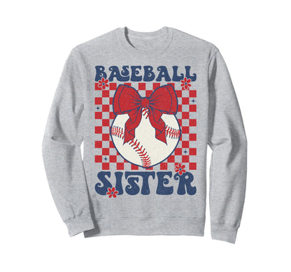 Baseball Sister Coquette Bow Sport Sweatshirt - Streetwear Style Men Women - T-Shirt, Sweatshirt, Hoodie