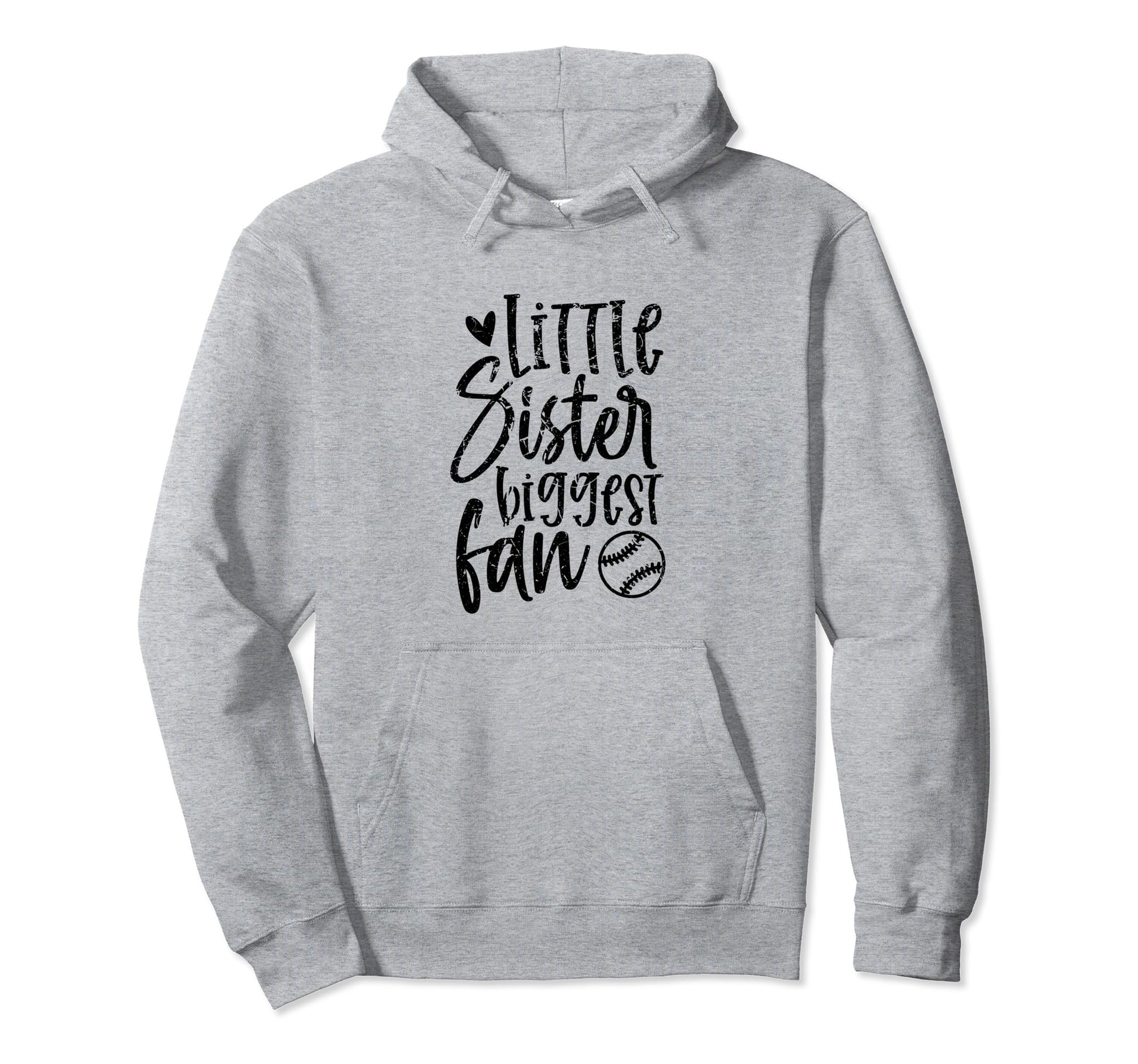 Little Sister Biggest Fan Baseball Hoodie - Novelty Apparel Men Women - T-Shirt, Sweatshirt, Hoodie