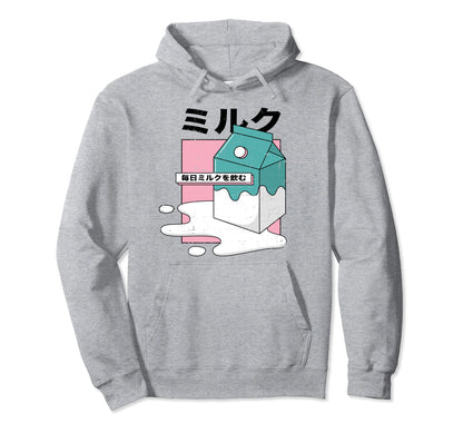 Japan Dairy Milk Aesthetic Vaporwave Hoodie - Custom Art Print for Adults - T-Shirt, Sweatshirt, Hoodie
