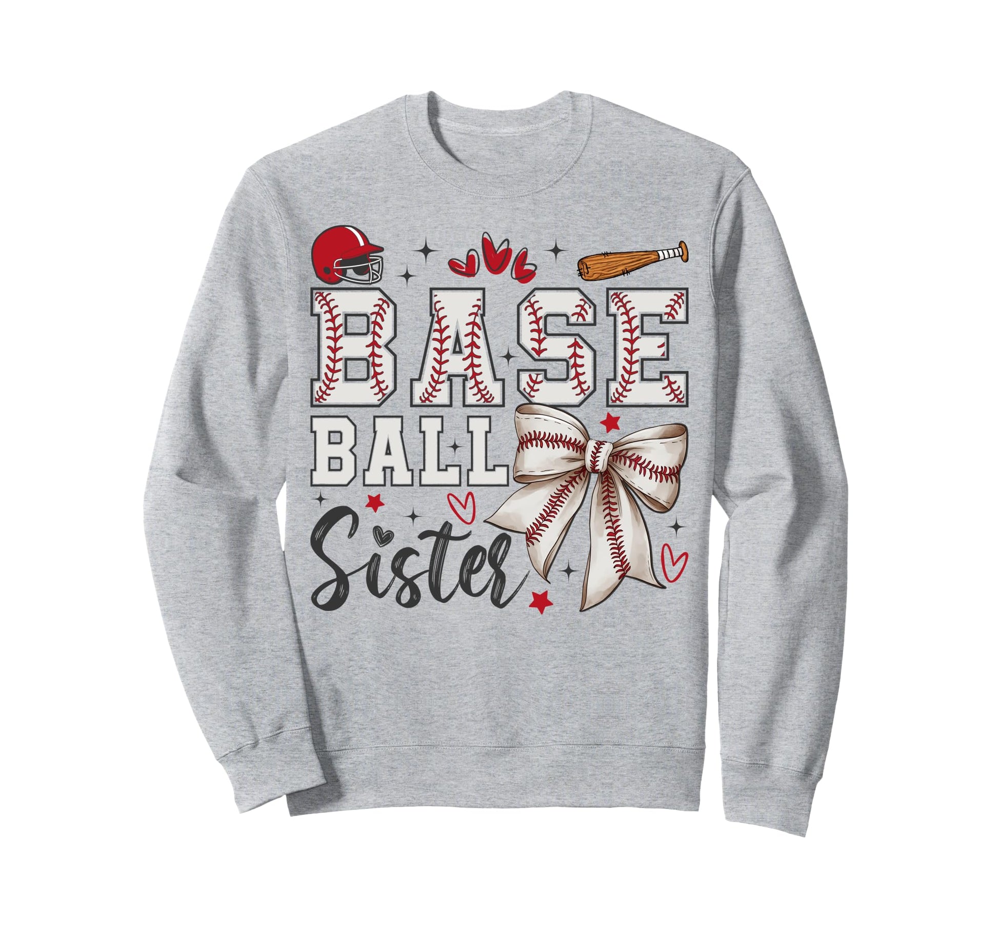 Baseball Sister Coquette Bow Sport Sweatshirt - Unique Graphic Unisex - T-Shirt, Sweatshirt, Hoodie