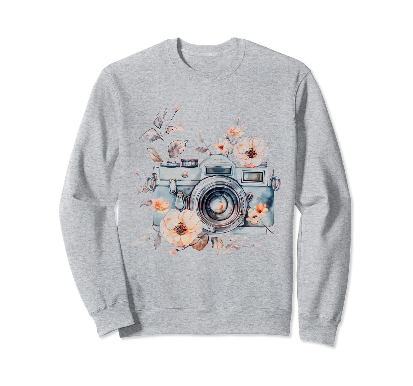 Photographer Camera Flowers Sweatshirt - Aesthetic Graphic for Adults - T-Shirt, Sweatshirt, Hoodie