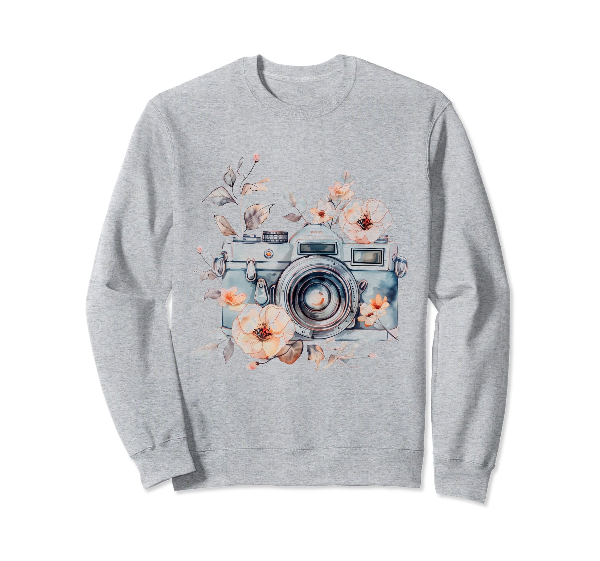Photographer Camera Flowers Sweatshirt - Aesthetic Graphic for Adults - T-Shirt, Sweatshirt, Hoodie
