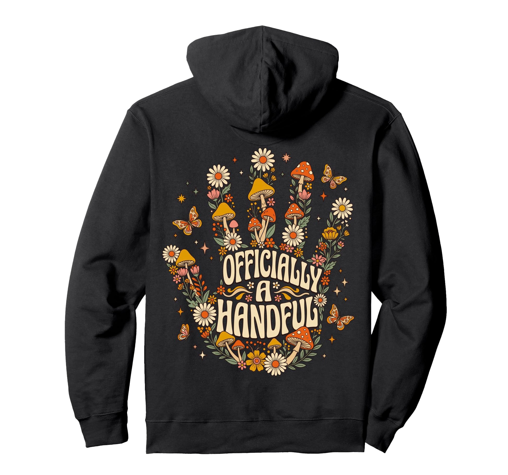 Officially Handful Groovy Mushroom Hoodie - Graphic Print for Adults - T-Shirt, Sweatshirt, Hoodie