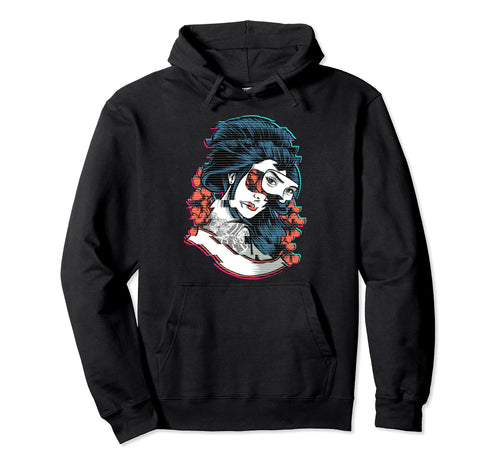 Geisha Soft Grunge Cherry Blossom Hoodie - Streetwear Style Unisex - T-Shirt, Sweatshirt, Hoodie